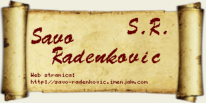 Savo Radenković vizit kartica